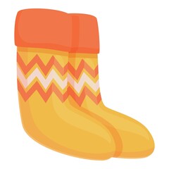 Wool socks icon cartoon vector. Winter sock. Cotton foot