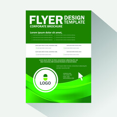 green color modern flyer, brochure design template 