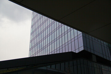 Fototapeta na wymiar modern office building with sky in Warsaw business center