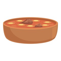 Spanish meat soup icon cartoon vector. Cuisine food. Dish ham