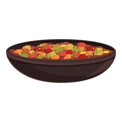 Spanish salad icon cartoon vector. Spain food. Dish ham