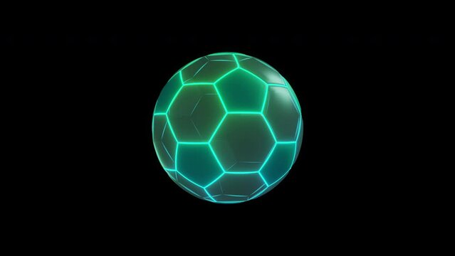 サッカーボールが回転するCGイメージループ素材