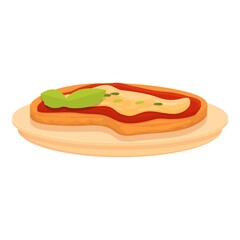 Pizza sandwich icon cartoon vector. Australian food. Plate menu
