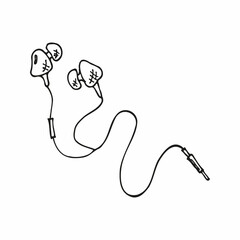 headphone icon vector doodle illustration