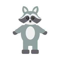 Cute raccoon vector illustration, animal