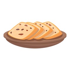 Nut bread icon cartoon vector. Austria cuisine. Cake food