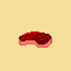 raw meat in pixel art style