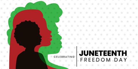 Juneteenth Freedom Day, Annual american holiday, celebrated in June 19.  Vector Illustration