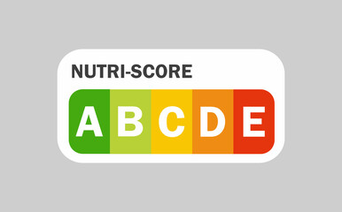 Nutri-score icons set. Isolatad Nutriscore stickers for packaging on white background. Food rating system signs : A, B, C, D, E. Vector illustration.