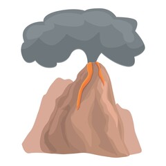 Active volcano icon cartoon vector. Natural vulcano. Magma eruption