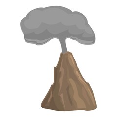 Island volcano icon cartoon vector. Volcanic eruption. Natural vulcano