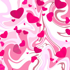 Fototapeta na wymiar Poster with hearts. Valentine's Day. Modern background.Vector illustration.