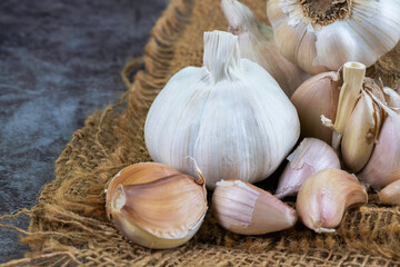 Garlic bulbs.