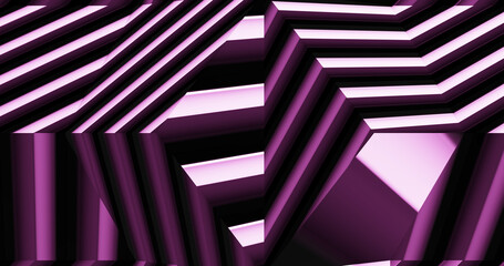 Render with stripes of black and purple surface
