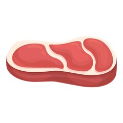 Steak food icon cartoon vector. Pork meat. Chicken raw