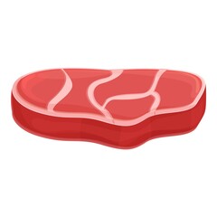 Raw steak icon cartoon vector. Beef meat. Food pork