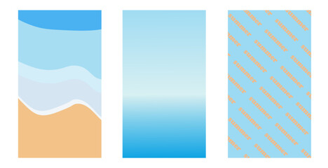 Fototapeta premium Set of vector banners for summer story.