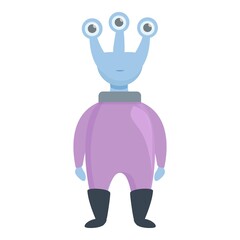 Alien monster icon cartoon vector. Cute ufo. Creature game