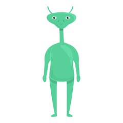 Skinny alien icon cartoon vector. Cute ufo. Fun kid