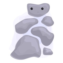 Stone alien icon cartoon vector. Cute ufo. Ship alien