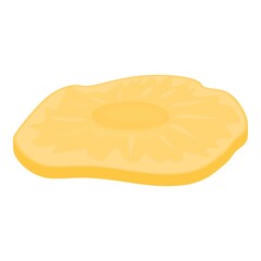 Pineapple piece icon cartoon vector. Dry fruit. Label healthy
