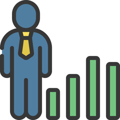 Bar Chart Person Icon