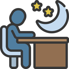 Sleeping At Desk Icon
