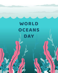 Fototapeta na wymiar World ocean day design background