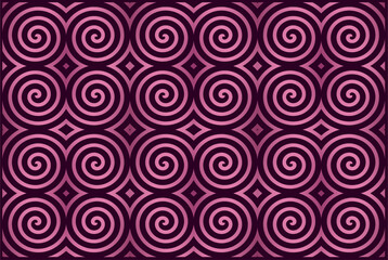 abstract vector geometric background with spirals in pink gradient color