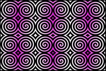 abstract vector geometric background with spirals in pink gradient color