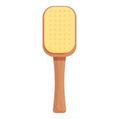 Wood hairbrush icon cartoon vector. Eco energy. Power comb