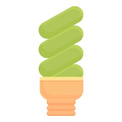 Eco green bulb icon cartoon vector. Energy protection. Power energy