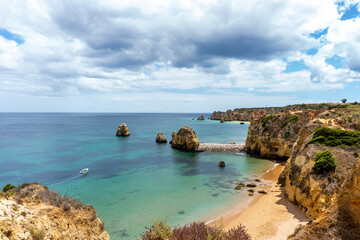 Fototapeta na wymiar Panoramic Ocean View, Algarve, Beach