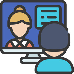 Online Job Interview Icon