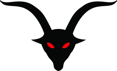 black satan's goat with red eyes