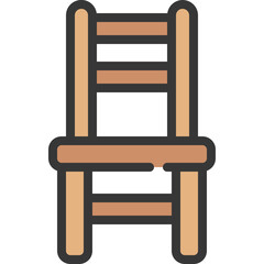 Wooden Dining Chair Icon