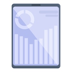 Tablet online money icon cartoon vector. Monetize funnel. Profit strategy