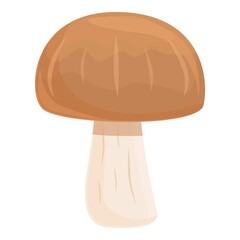 Brown mushroom icon cartoon vector. Shiitake food. Chinese mushroom