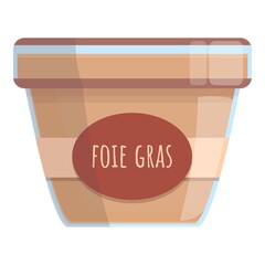 French foie gras icon cartoon vector. Goose food. Ham pate - obrazy, fototapety, plakaty