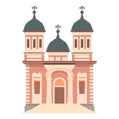 Romania church icon cartoon vector. Romanian country. National travel