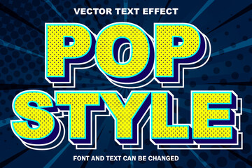 pop art style 3d yellow dark blue editable text effect font style template background wallpaper banner poster flyer