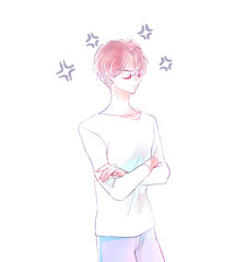 怒っている男性