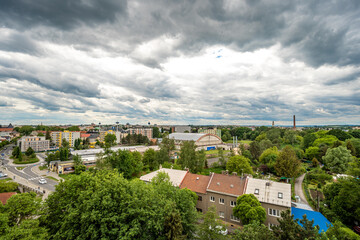 Panorama of the city of Olomouc in the Czech Republic from a bird's eye view