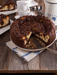 Chocolate cake with cheesecake filling 