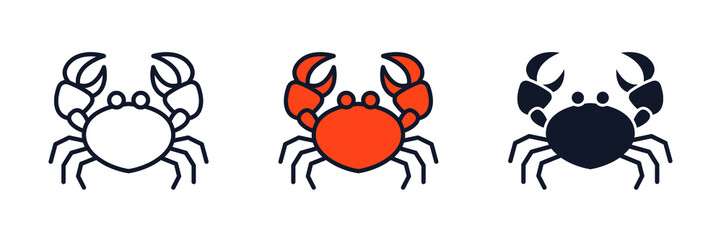 crab icon symbol template for graphic and web design collection logo vector illustration © keenan
