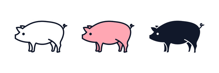 pork icon symbol template for graphic and web design collection logo vector illustration