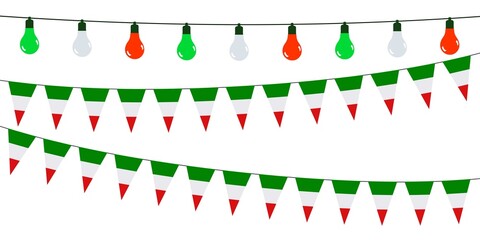 3D Garlands of Italy on a white background	
