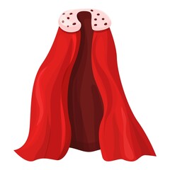 Royal cloak icon cartoon vector. Super hero. Red mantle