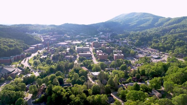 aerial high push in to boone nc, north carolina