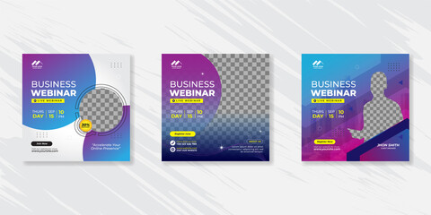 Digital marketing live webinar and corporate social media post template